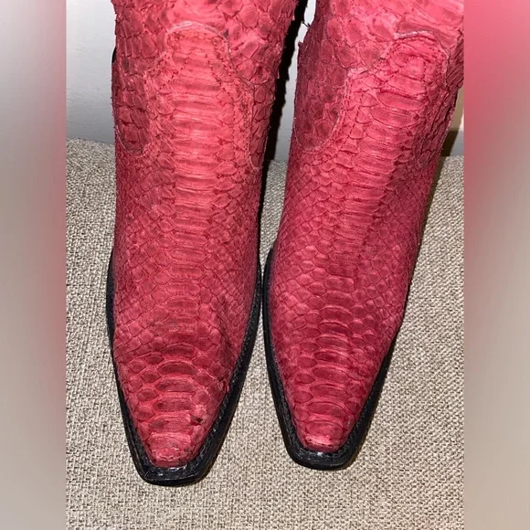 Corral Red Python Tall Top Full Exotic A4194 - Picture 7 of 13